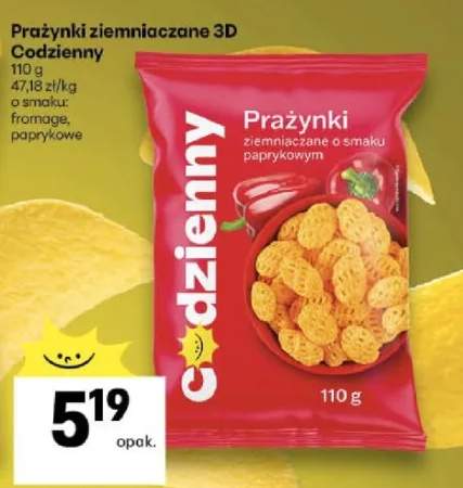 Prażynki ziemniaczane 3D o smaku fromage, paprykowe Codzienny
