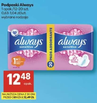 Podpaski Sensitive wybrane rodzaje