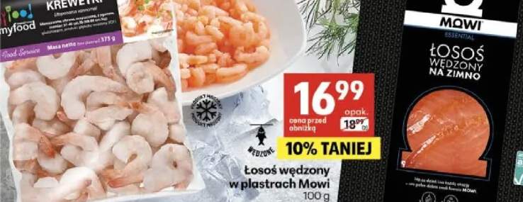 Krewetki MyFood blanszowane, obrane z ogonkiem, glazurowane