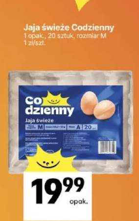 Jaja świeże Codzienny 1 opak., 20 sztuk, rozmiar M