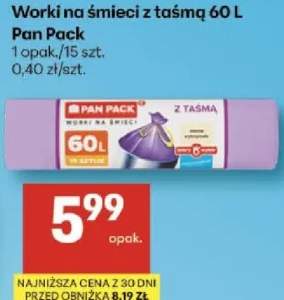 Worki na śmieci z taśmą 60 L