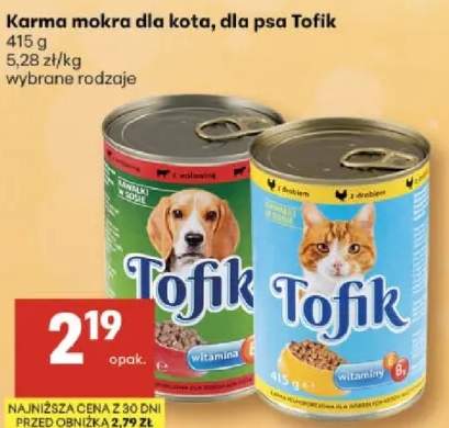 Karma mokra dla kota, dla psa wybrane rodzaje