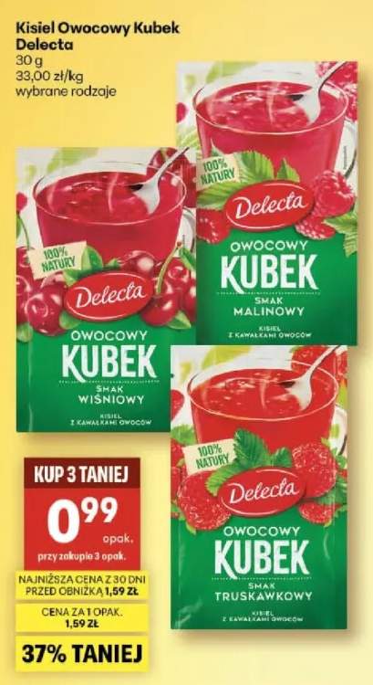 Kisiel owocowy kubek wybrane rodzaje