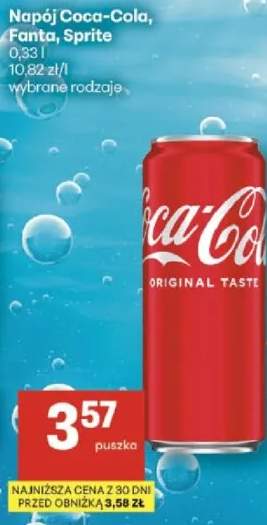 Napój Coca-Cola, Fanta, Sprite wybrane rodzaje