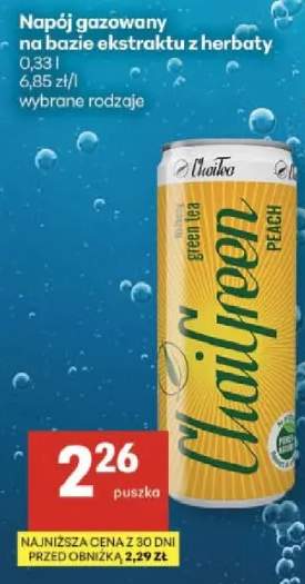Napój gazowany na bazie ekstraktu z herbaty wybrane rodzaje