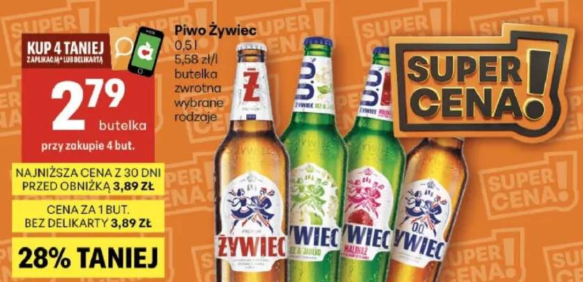 Piwo Żywiec wybrane rodzaje butelka zwrotna