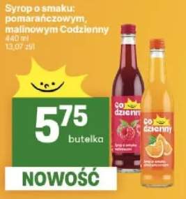 Syrop o smaku pomarańczowym, malinowym