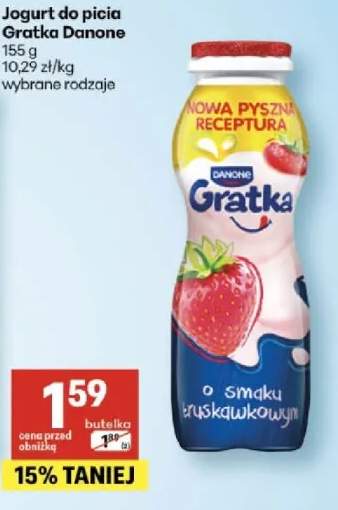 Jogurt do picia Gratka Danone o smaku truskawkowym