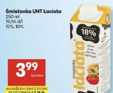 Śmietanka UHT Łaciata 12%, 18%