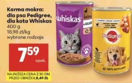 Karma mokra dla psa Pedigree, dla kota Whiskas