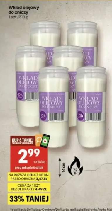 Wkład olejowy do zniczy