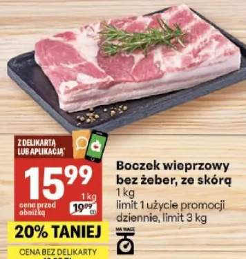 Boczek wieprzowy bez żeber, ze skórą
