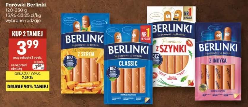 Parówki Berlinki z indyką