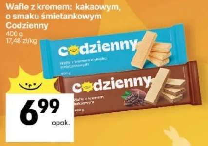 Wafle z kremem kakaowym o smaku śmietankowym