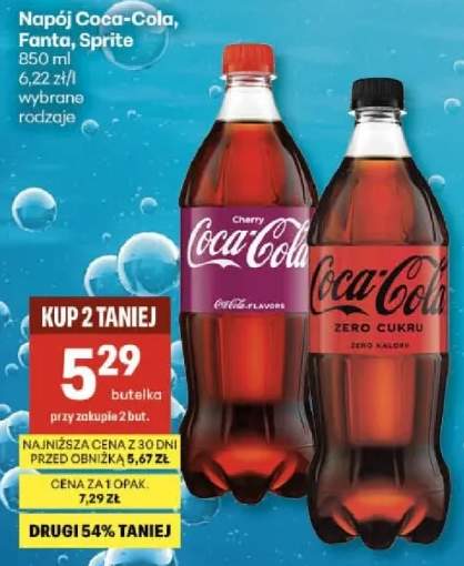 Napój Coca-Cola, Fanta, Sprite wybrane rodzaje