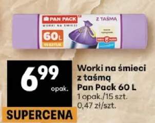 Worki na śmieci z taśmą 60L
