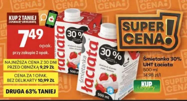 Śmietanka 30% UHT Łaciata