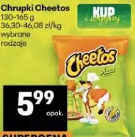 Chrupki Cheetos 130-145g 36,30-46,08zł/kg wybrane rodzaje