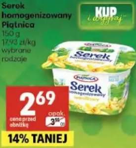 Serek homogenizowany Piątnica 150g 17,93zł/kg wybrane rodzaje