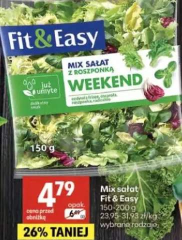 Mix sałat Fit & Easy 150-200g 23,95-31,93zł/kg wybrane rodzaje