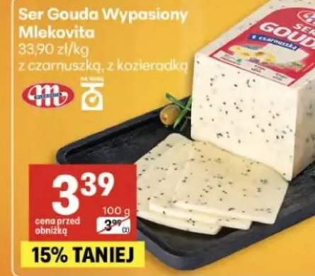 Ser Gouda Wypasiony Mlekovita z czarnuszką, z kozieradką
