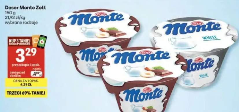 Deser Monte Zott wybrane rodzaje