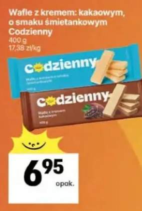 Wafle z kremem: kakaowym, o smaku śmietankowym