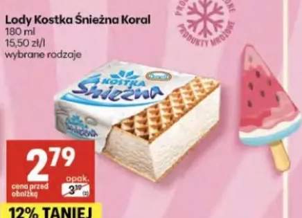Lody kostka śnieżna koral