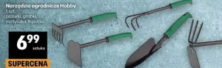 Narzędzia ogrodnicze pazurki, grabki, motyczka, łopatka