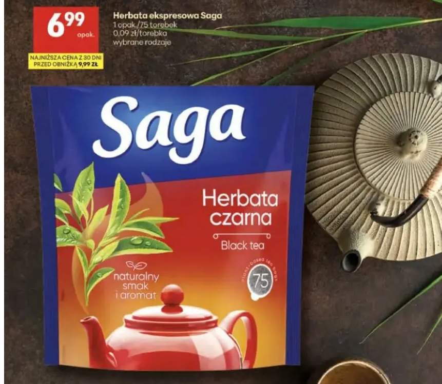 Herbata ekspresowa czarna Saga