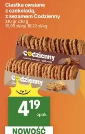 Ciastka owsiane z czekoladą, z sezamem