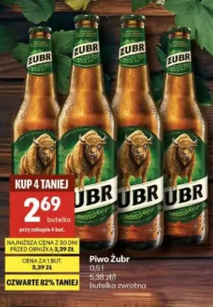 Piwo Żubr butelka zwrotna wybrane rodzaje