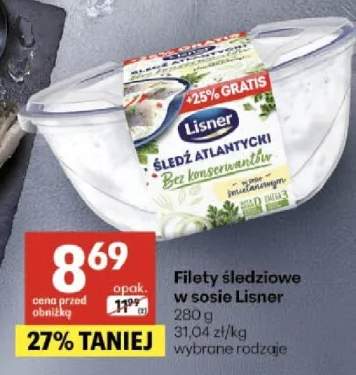 Filety śledziowe w sosie śmietanowym Lisner Śledź Atlantycki