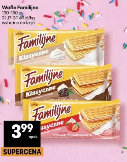 Wafle Familijne Klasyczne truskawkowo-śmietankowe