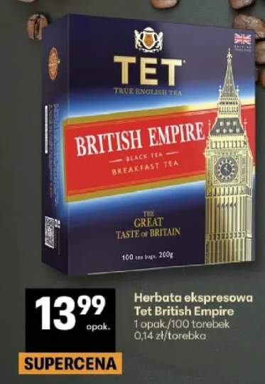 Herbata ekspresowa czarna Tet British Empire