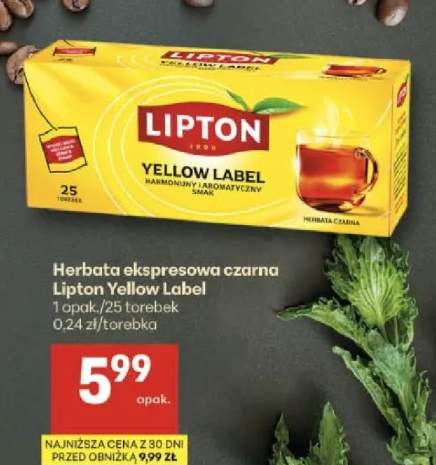 Herbata ekspresowa czarna Lipton Yellow Label