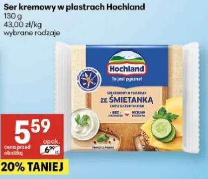 Ser kremowy w plastrach ze śmietanką Hochland