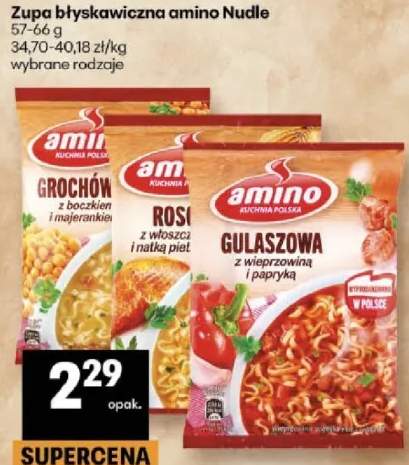 Zupa błyskawiczna amino Nudle Gulaszowa z wieprzowiną i papryką