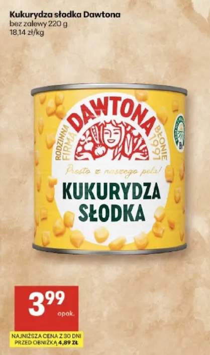 Kukurydza słodka bez zalewy Dawtona
