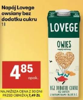 Napój Lovege owsiany bez dodatku cukru