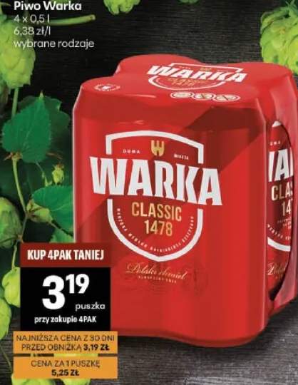 Piwo Warka Classic 4-pak