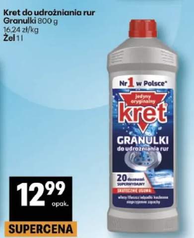 Kret do udrażniania rur Granulki