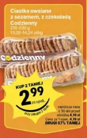 Ciastka owsiane z czekoladą Codzienny 210-230g