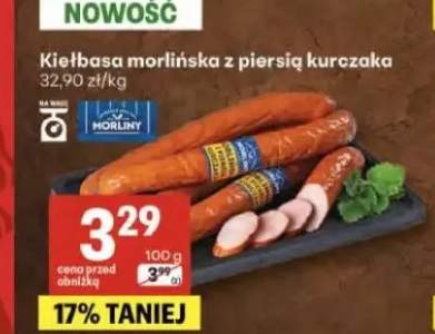 Kiełbasa morlińska z piersią kurczaka Morliny