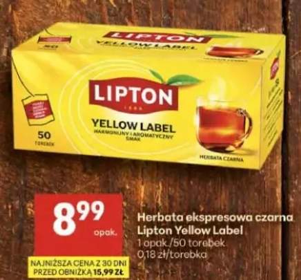 Herbata ekspresowa czarna Lipton Yellow Label