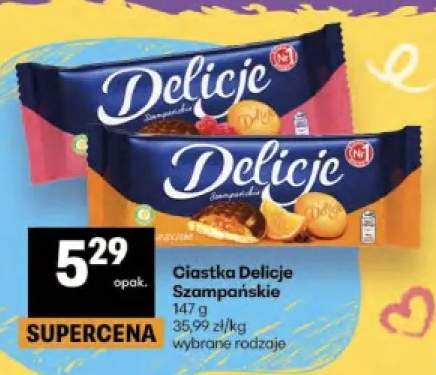 Ciastka Delicje Szampańskie malinowe