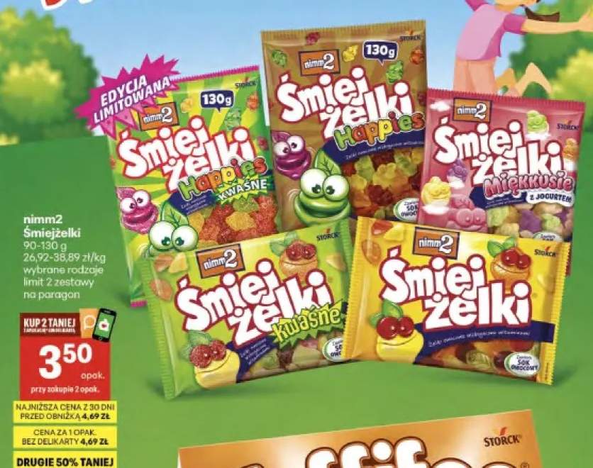 Żelki nimm2 Śmiejżelki Happies Kwaśne edycja limitowana