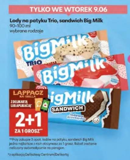Lody na patyku Big Milk Trio