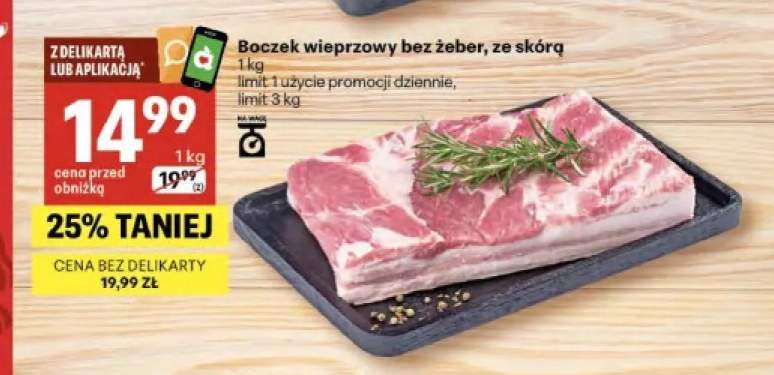 Boczek wieprzowy bez żeber ze skórą