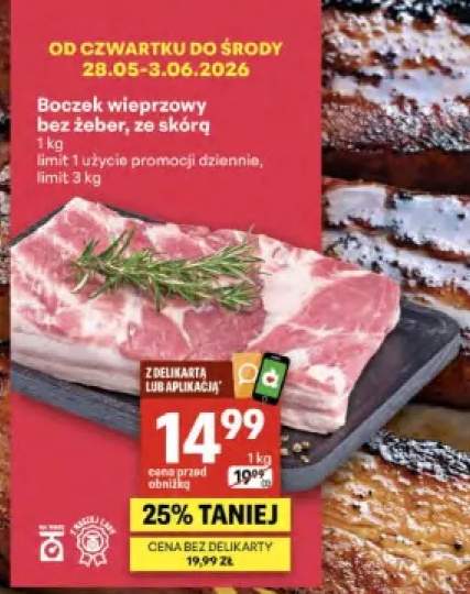 Boczek wieprzowy bez żeber ze skórą